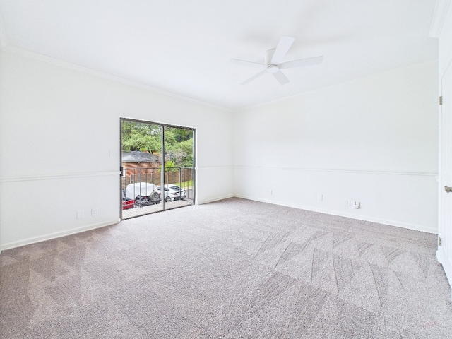 1501 Barton Springs Rd Unit 222, Austin, TX 78704 - carpeted empty room with a ceiling fan and ornamental molding