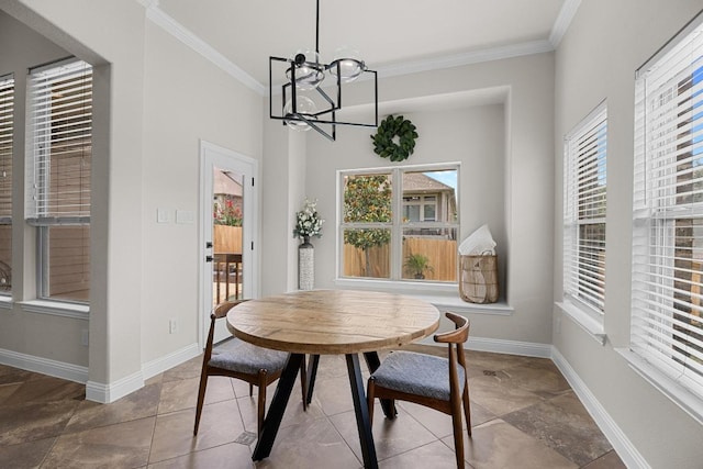 100 Crystal Cv, Round Rock, TX 78664 - dining room with ornamental molding, plenty of natural light, and a chandelier