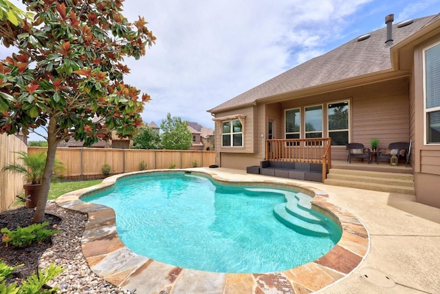 100 Crystal Cv, Round Rock, TX 78664 - view of swimming pool featuring a fenced backyard, a deck, and a patio