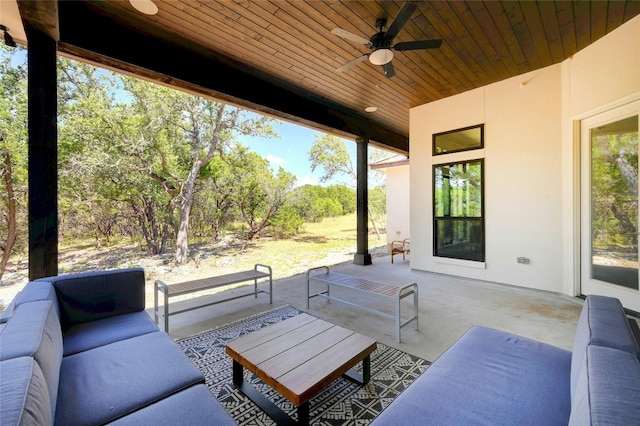 2471 George Pass, Canyon Lake, TX 78133 - view of patio featuring an outdoor living space and ceiling fan