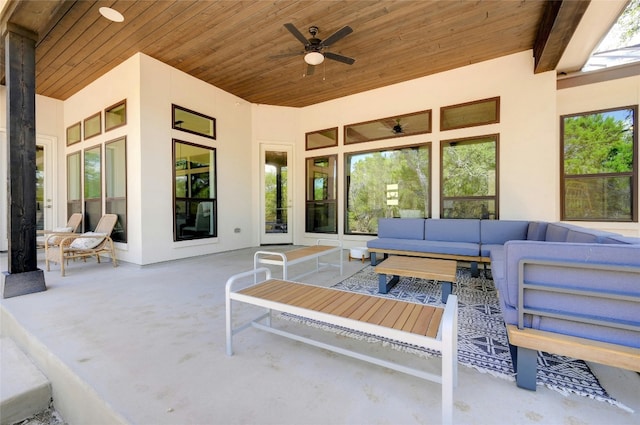 2471 George Pass, Canyon Lake, TX 78133 - view of patio with a ceiling fan and an outdoor hangout area