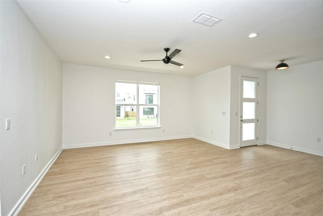7601 Cooper Ln Unit 25, Austin, TX 78745 - spare room with light wood finished floors, recessed lighting, and ceiling fan