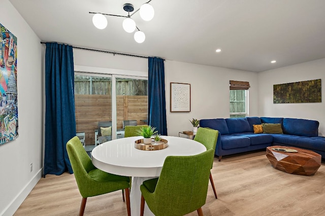 1206 Hollow Creek Dr Unit 3, Austin, TX 78704 - dining room featuring light wood-style flooring and recessed lighting