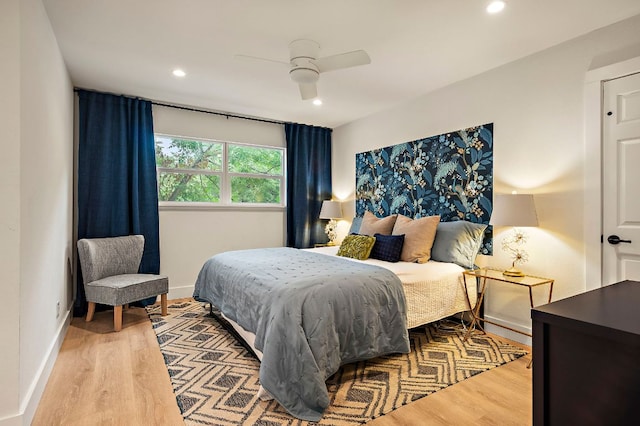 1206 Hollow Creek Dr Unit 3, Austin, TX 78704 - bedroom featuring wood finished floors, recessed lighting, and ceiling fan