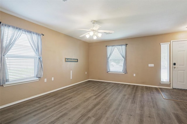 17737 Golden Valley Dr, Manor, TX 78653 - unfurnished room featuring wood finished floors and a ceiling fan