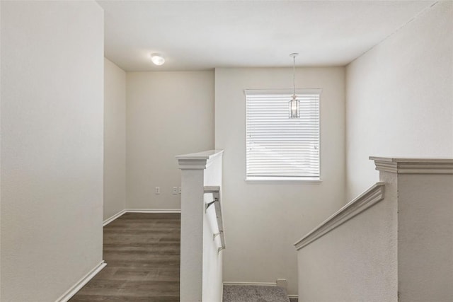 17737 Golden Valley Dr, Manor, TX 78653 - stairs with baseboards and wood finished floors