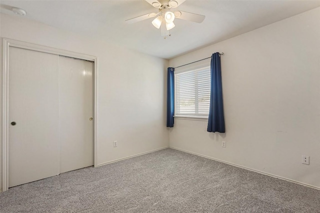 17737 Golden Valley Dr, Manor, TX 78653 - unfurnished bedroom with a closet, carpet flooring, and a ceiling fan