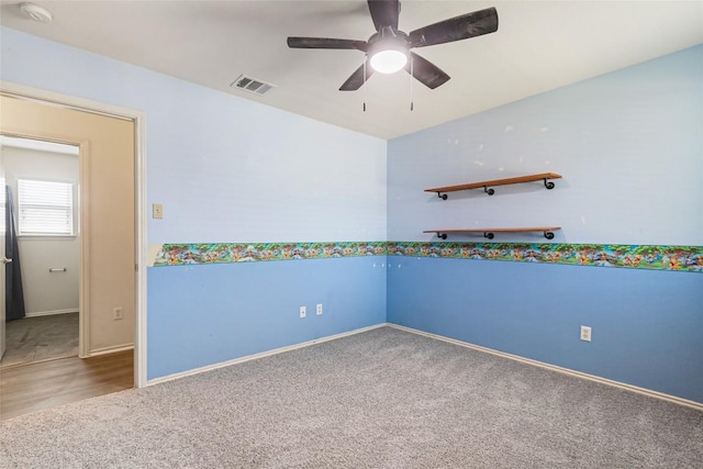 17737 Golden Valley Dr, Manor, TX 78653 - empty room featuring carpet floors, a ceiling fan, and a smoke detector