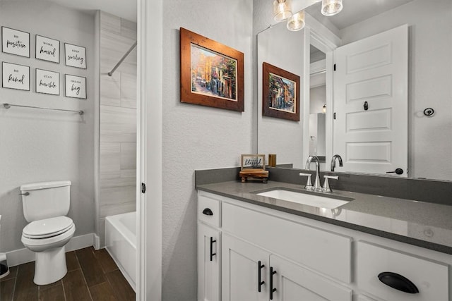 205 Honey Locust Cv, Leander, TX 78641 - full bath featuring vanity, wood finished floors, and washtub / shower combination