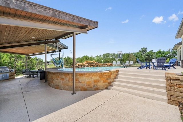 205 Honey Locust Cv, Leander, TX 78641 - view of patio / terrace with an outdoor pool and area for grilling