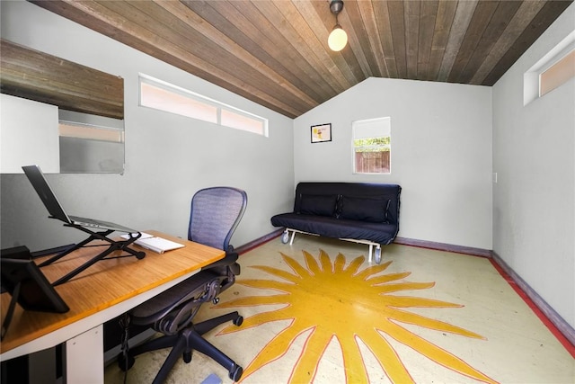 1703 Duke Ave, Austin, TX 78757 - office with vaulted ceiling and wooden ceiling