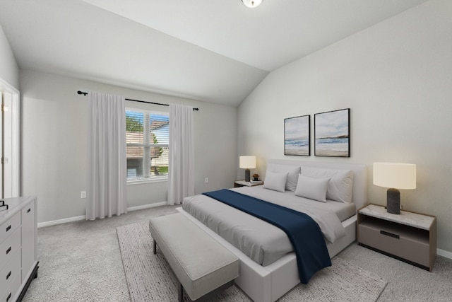 7202 Redding Dr Unit 203, Austin, TX 78745 - bedroom with light carpet and lofted ceiling