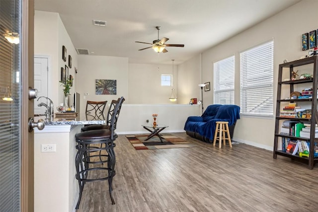 2302 Dillon Pond Ln Unit A, Pflugerville, TX 78660 - office space featuring wood finished floors and ceiling fan