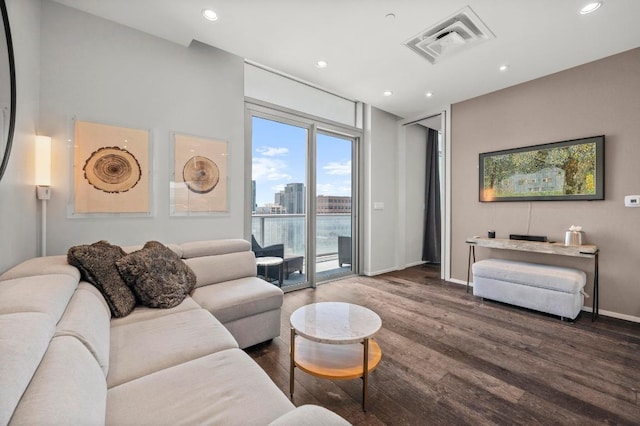 200 Congress Ave Unit 33Bb, Austin, TX 78701 - living area with wood finished floors and recessed lighting