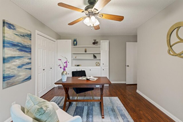 100 Lido Cir Unit B-1, Lakeway, TX 78734 - office space featuring wood finished floors, ceiling fan, and a textured ceiling