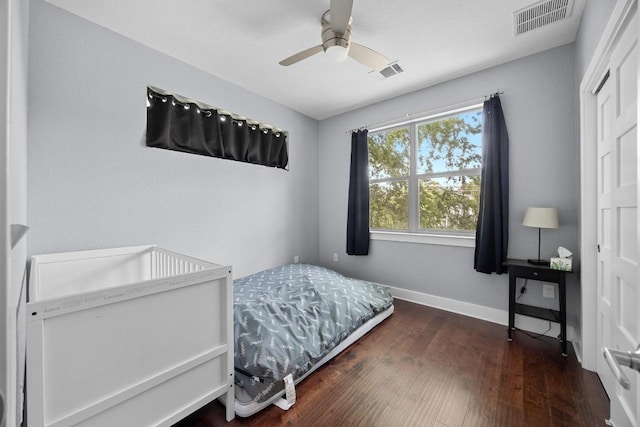 312 Delmar Ave Unit B, Austin, TX 78752 - bedroom featuring wood finished floors and a ceiling fan