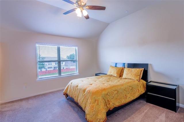 1416 Bichon Bnd, Austin, TX 78748 - carpeted bedroom with lofted ceiling and a ceiling fan