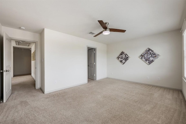 1116 La Conterra Blvd, Georgetown, TX 78626 - empty room with attic access, light carpet, a ceiling fan, and a smoke detector