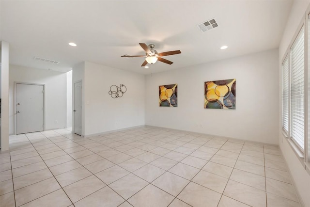 1116 La Conterra Blvd, Georgetown, TX 78626 - unfurnished room with ceiling fan, recessed lighting, and light tile patterned floors