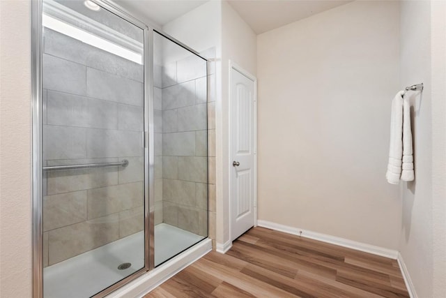 2533 Buffalo Ford Ct, Georgetown, TX 78628 - full bath with wood finished floors and a stall shower