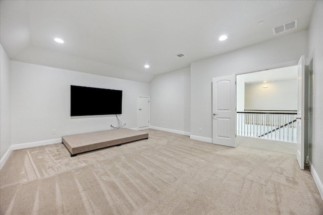 19612 Abigail Way, Pflugerville, TX 78660 - unfurnished living room featuring carpet and recessed lighting
