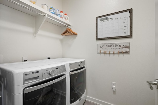 2608 Watkins Way, Austin, TX 78746 - laundry room with independent washer and dryer and baseboards