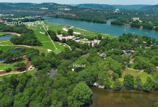 4703 Laguna Ln, Austin, TX 78746 - aerial overview of property's location featuring a large body of water