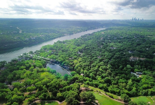 4703 Laguna Ln, Austin, TX 78746 - bird's eye view of a large body of water and a heavily wooded area