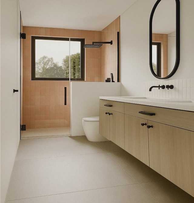 1208 Karen Ave Unit 3, Austin, TX 78757 - bathroom with vanity, a shower stall, and tile patterned flooring