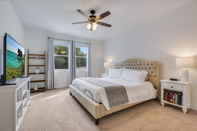 229 Mary Max Cir, San Marcos, TX 78666 - bedroom featuring light carpet and a ceiling fan