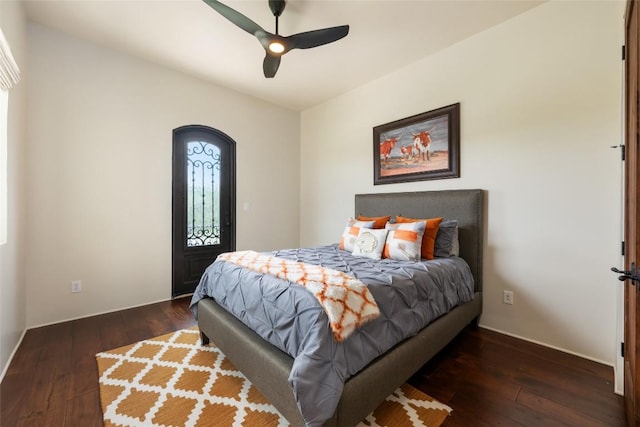 1404 Hurst Creek Rd, Austin, TX 78734 - bedroom featuring hardwood / wood-style floors and ceiling fan