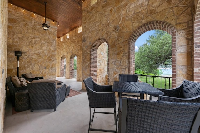 1404 Hurst Creek Rd, Austin, TX 78734 - view of patio / terrace with outdoor dining area and ceiling fan