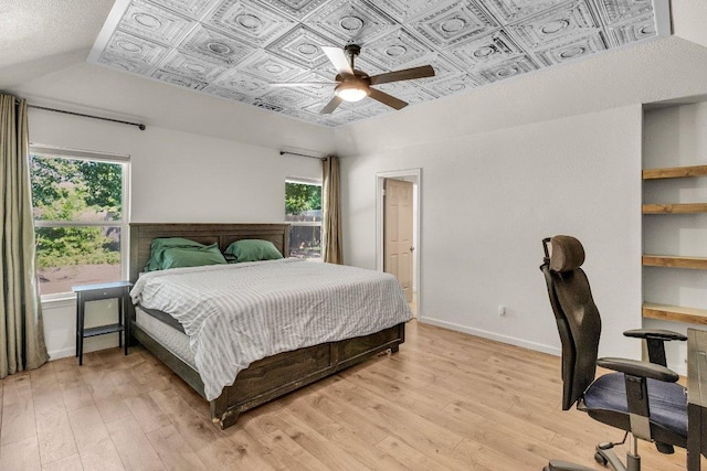 3705 Peach Vista Dr, Pflugerville, TX 78660 - bedroom with light wood-style floors and a ceiling fan