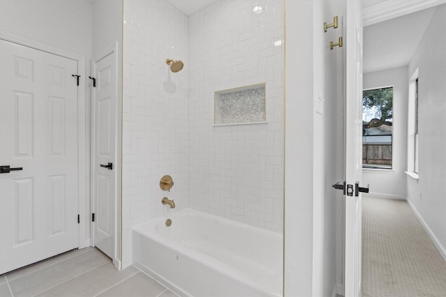 7401 Whistlestop Dr, Austin, TX 78749 - bathroom featuring shower / bathtub combination and tile patterned flooring