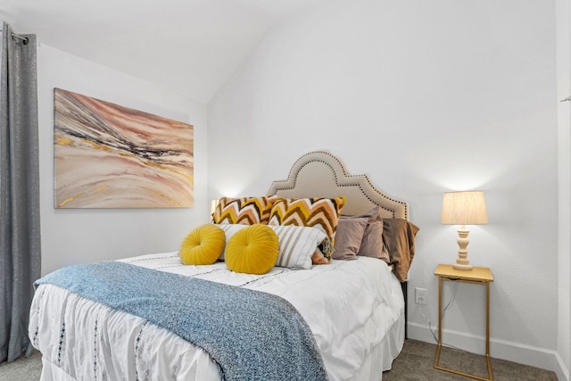 14521 Kira Ln, Manor, TX 78653 - carpeted bedroom with vaulted ceiling and baseboards