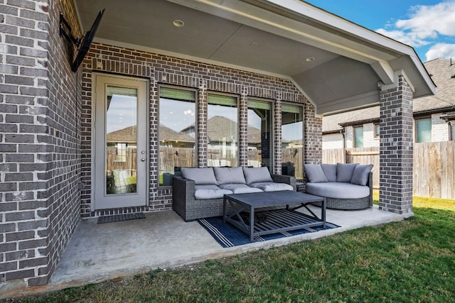14521 Kira Ln, Manor, TX 78653 - view of patio / terrace featuring outdoor lounge area