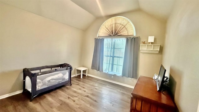 1127 Robin Rd, Elgin, TX 78621 - living area with wood finished floors and lofted ceiling