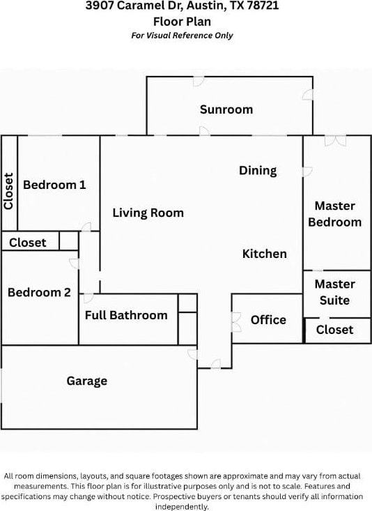3907 Carmel Dr, Austin, TX 78721 - view of floor plan / room layout