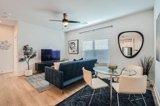 3101 Govalle Ave Unit 103, Austin, TX 78702 - dining room featuring light wood-style floors and a ceiling fan