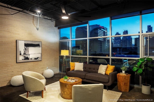 601 Brushy St Unit 106, Austin, TX 78702 - common area featuring a city view and brick wall