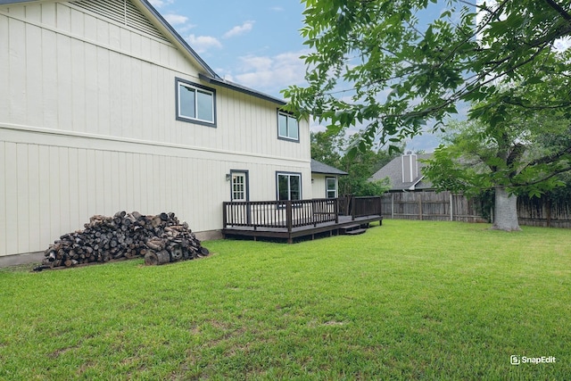 1402 Monica St, Austin, TX 78758 - view of yard with a wooden deck