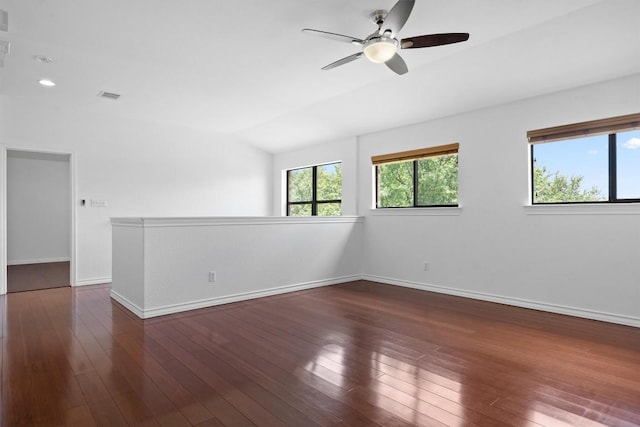 605 Whistlers Walk Trl, Cedar Park, TX 78613 - unfurnished room featuring ceiling fan, hardwood / wood-style flooring, and vaulted ceiling