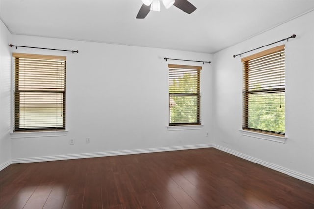 605 Whistlers Walk Trl, Cedar Park, TX 78613 - empty room with a ceiling fan and dark wood-type flooring