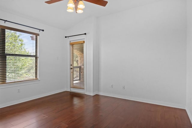 605 Whistlers Walk Trl, Cedar Park, TX 78613 - spare room with a ceiling fan, wood finished floors, and lofted ceiling