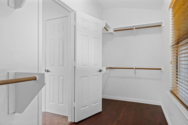 605 Whistlers Walk Trl, Cedar Park, TX 78613 - walk in closet featuring lofted ceiling and wood finished floors