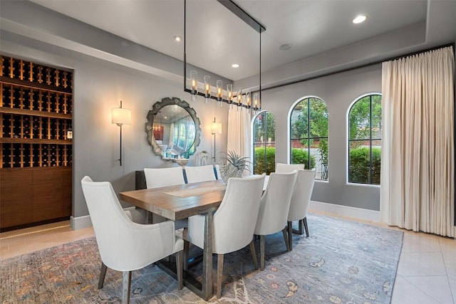 1508 Mesa Ridge Ln, Austin, TX 78735 - tiled dining area with baseboards and recessed lighting