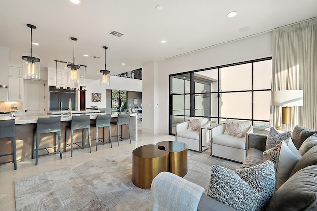 1508 Mesa Ridge Ln, Austin, TX 78735 - living area featuring recessed lighting and light tile patterned floors