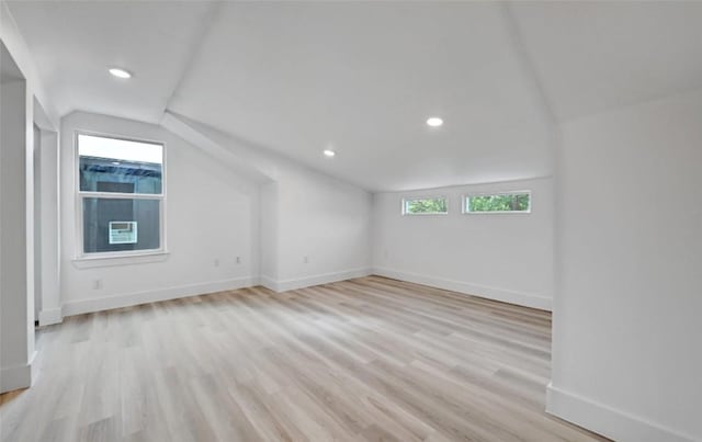 7613 Providence Ave Unit 1, Austin, TX 78752 - bonus room with lofted ceiling, light wood-style floors, and recessed lighting