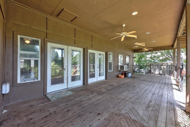 1001 S Gabriel Dr, Leander, TX 78641 - wooden deck with french doors and cooling unit