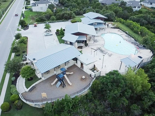 2616 Pine Branch Rd, Leander, TX 78641 - drone / aerial view of a pool area